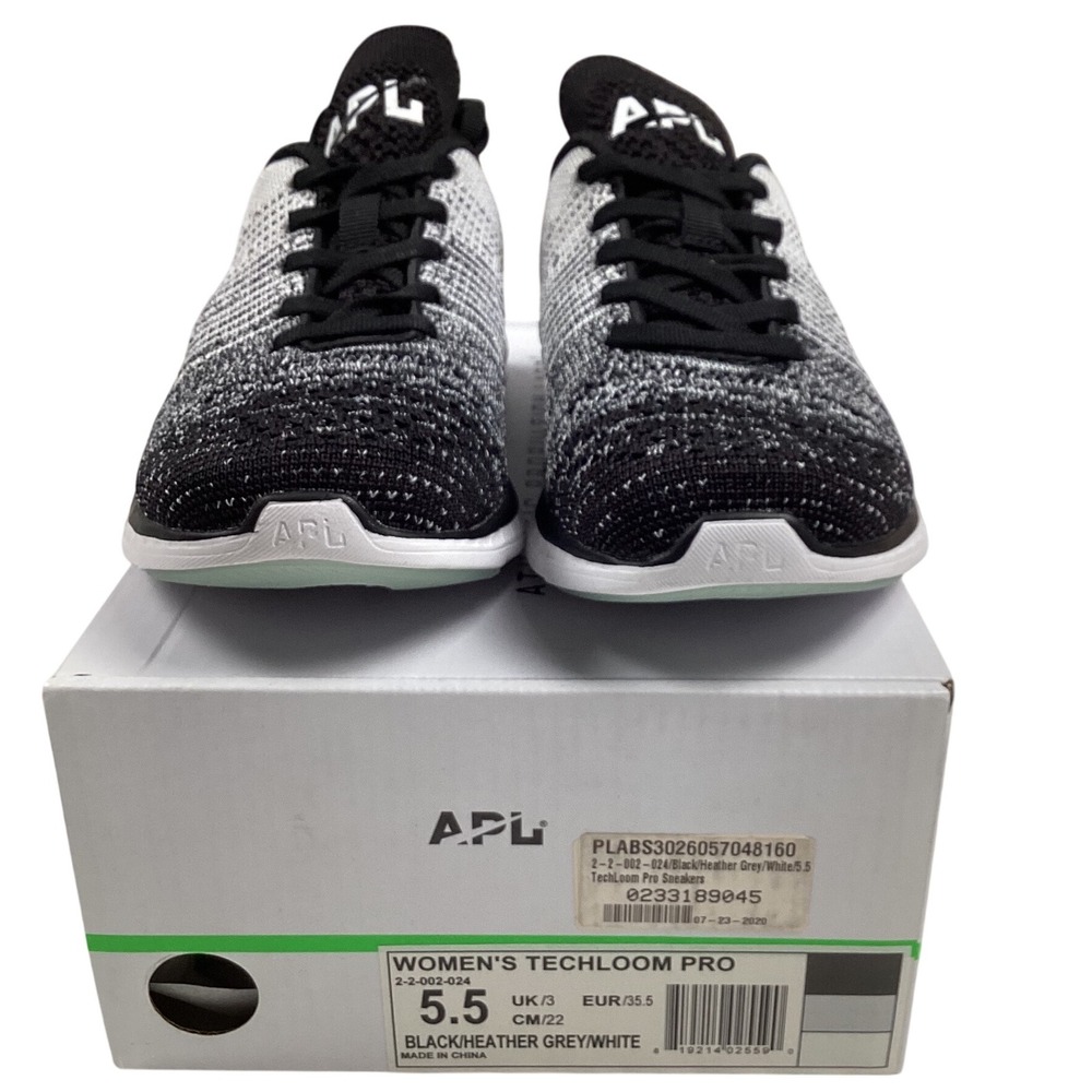 APL Athletic Propulsion Labs Women's Techloom Pro Sneakers Black Grey‎ White 5.5